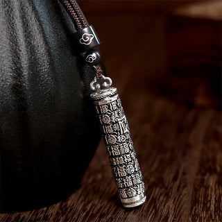 Buddha Gift Copper Fu Character Dragon Pattern Balance Pendant Necklace