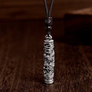 Buddha Gift Copper Fu Character Dragon Pattern Balance Pendant Necklace
