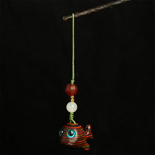 Buddha Gift Rainbow Eucalyptus Dolphin Carved Positive Key Chain Phone Hanging Decoration