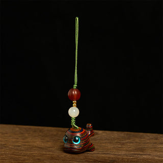 Buddha Gift Rainbow Eucalyptus Dolphin Carved Positive Key Chain Phone Hanging Decoration