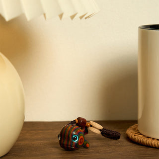 Buddha Gift Rainbow Eucalyptus Dolphin Carved Positive Key Chain Phone Hanging Decoration