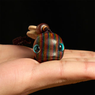 Buddha Gift Rainbow Eucalyptus Dolphin Carved Positive Key Chain Phone Hanging Decoration