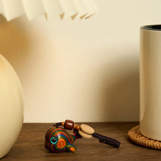 Buddha Gift Rainbow Eucalyptus Dolphin Carved Positive Key Chain Phone Hanging Decoration