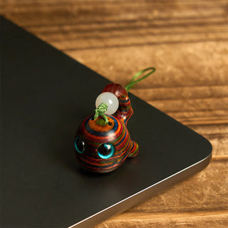 Buddha Gift Rainbow Eucalyptus Dolphin Carved Positive Key Chain Phone Hanging Decoration