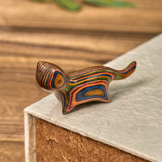 Buddha Gift Mini Rainbow Eucalyptus Walking Cat Carved Reduce Stress Decoration