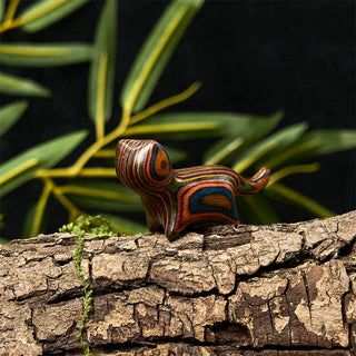 Buddha Gift Mini Rainbow Eucalyptus Walking Cat Carved Reduce Stress Decoration