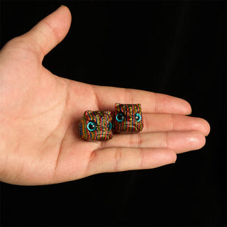 Buddha Gift 2Pcs Mini Rainbow Eucalyptus Dancing Lion Carved Balance Decoration