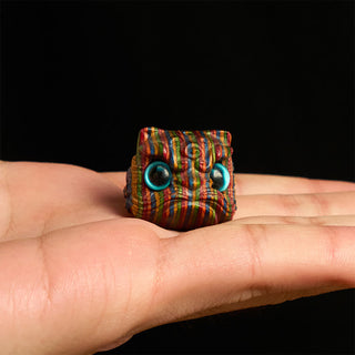 Buddha Gift 2Pcs Mini Rainbow Eucalyptus Dancing Lion Carved Balance Decoration