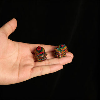 Buddha Gift 2Pcs Mini Rainbow Eucalyptus Pig Carved Positive Decoration