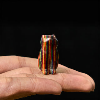 Buddha Gift 2Pcs Mini Rainbow Eucalyptus Sitting Cat Carved Reduce Stress Decoration