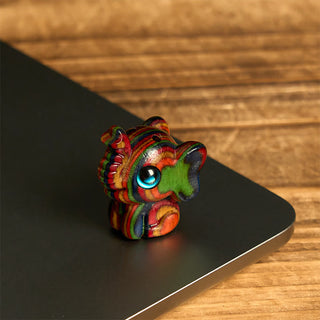 Buddha Gift 2Pcs Mini Rainbow Eucalyptus Elephant Carved Strength Decoration