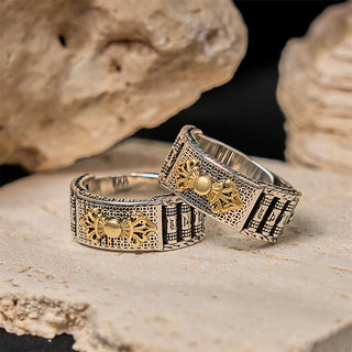 Buddha Gift Vintage Prayer Wheel Om Mani Padme Hum Copper Adjustable Wealth Ring