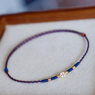Buddha Gift Handmade Braided Red String Copper Coins Luck Bracelet