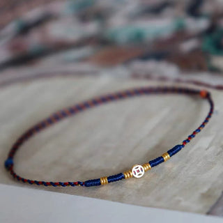 Buddha Gift Handmade Braided Red String Copper Coins Luck Bracelet