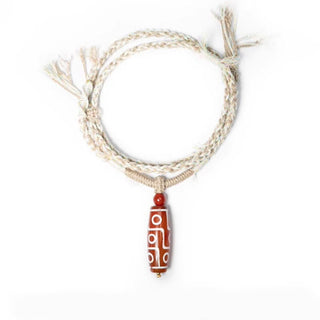 Buddha Gift Natural Red Agate Nine-eye Dzi Bead Power Rope Bracelet