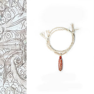 Buddha Gift Natural Red Agate Nine-eye Dzi Bead Power Rope Bracelet