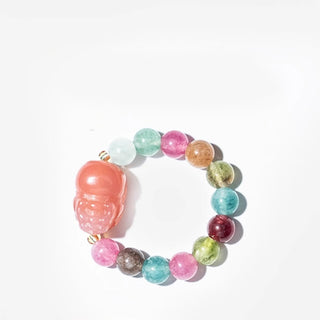 Buddha Gift Natural Tourmaline Manjusri Bodhisattva Pattern Positive Ring