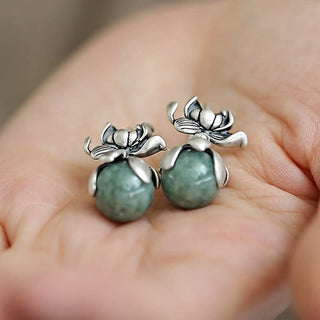 Buddha Gift Lotus Round Bead Copper Enlightenment Earrings