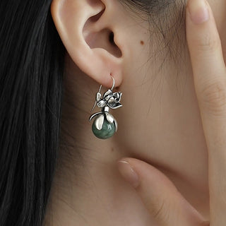 Buddha Gift Lotus Round Bead Copper Enlightenment Earrings