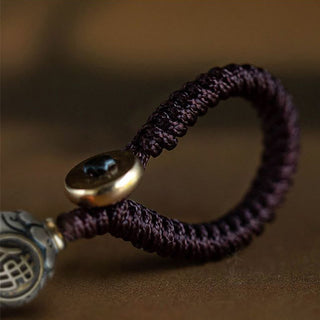 Buddha Gift Om Mani Padme Hum Ghau Prayer Box Copper Plated Silver Luck Key Chain