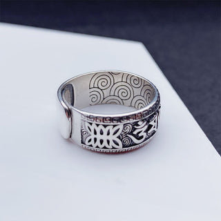 Buddha Gift Om Mani Padme Hum Copper Adjustable Wealth Ring