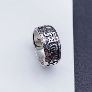 Buddha Gift Om Mani Padme Hum Copper Adjustable Wealth Ring