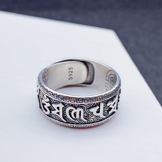 Buddha Gift Om Mani Padme Hum Copper Adjustable Wealth Ring