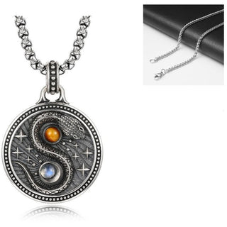 Buddha Gift Snack Yin Yang Symbol Copper Wealth Necklace Pendant