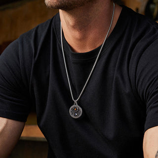 Buddha Gift Snack Yin Yang Symbol Copper Wealth Necklace Pendant