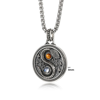 Buddha Gift Snack Yin Yang Symbol Copper Wealth Necklace Pendant