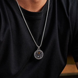 Buddha Gift Snack Yin Yang Symbol Copper Wealth Necklace Pendant