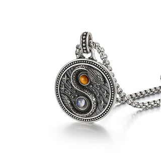 Buddha Gift Snack Yin Yang Symbol Copper Wealth Necklace Pendant