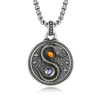 Buddha Gift Snack Yin Yang Symbol Copper Wealth Necklace Pendant