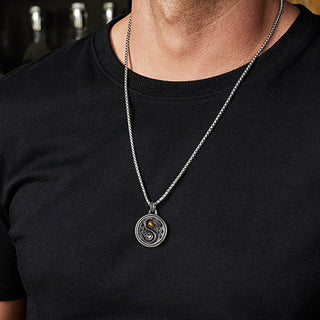 Buddha Gift Snack Yin Yang Symbol Copper Wealth Necklace Pendant