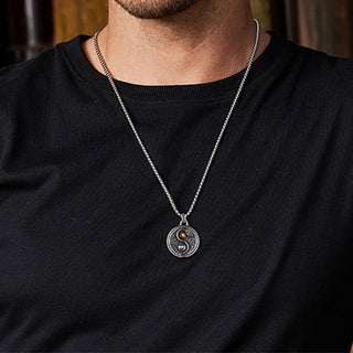 Buddha Gift Snack Yin Yang Symbol Copper Wealth Necklace Pendant