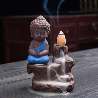 Buddha Gift  Backflow Smoke Fountain Ceramic Blessing Incense Burner Decoration