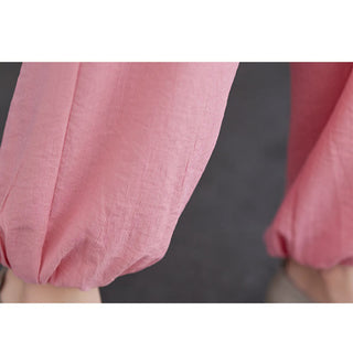 Buddha Gift 2Pcs Vintage Long Sleeve Shirt Top Pants Meditation Zen Tai Chi Cotton Linen Clothing Women's Set