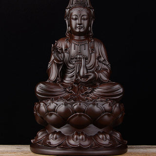Buddha Gift Avalokitesvara Ebony Lotus Harmony Blessing Home Decoration