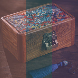 Buddha Gift Retro Handmade Floral Pattern Rosewood Jewelry Storage Box Lockable Wooden Gift Organizer Box