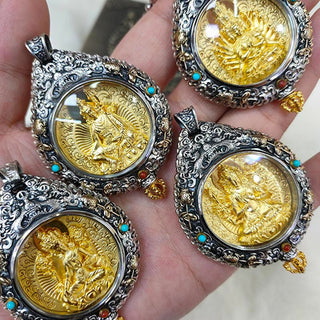 Buddha Gift Chinese Zodiac Natal Buddha Thangka Nine Palaces Eight Diagrams Wealth Rotatable Necklace Pendant