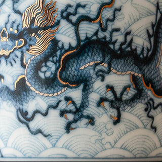 Buddha Gift Small Blue And White Dragon Pattern Ceramic Teacup Kung Fu Tea Cups 45ml