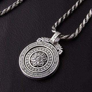 Buddha Gift Tibetan Om Mani Padme Hum Double Dorje Vajra Rotatable Purity Peace Necklace Pendant