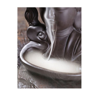 Buddha Gift Dragon Buddha Auspicious Clouds Purple Clay Healing Incense Burner Decoration