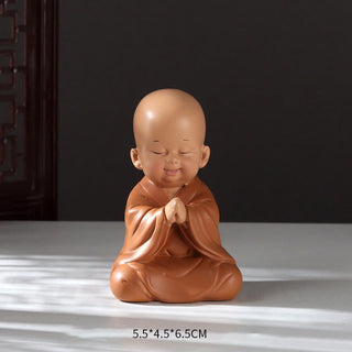 Buddha Gift Small Mini Meditation Praying Monk Serenity Resin Home Decoration