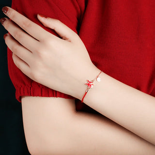 Buddha Gift 925 Sterling Silver Color-changing Chinese Zodiac Luck Protection Red String Chain Bracelet
