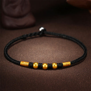 Buddha Gift 999 Gold Beads Luck King Kong Knot Handmade Braided Protection Bracelet