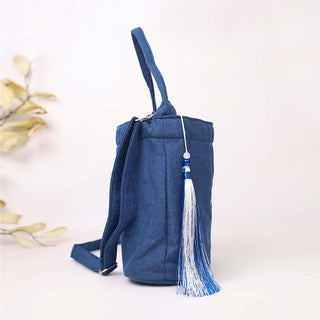 Buddha Gift Embroidery Wisteria Plum Lotus Cherry Blossom Cotton Linen Canvas Tote Crossbody Bag Shoulder Bag Handbag