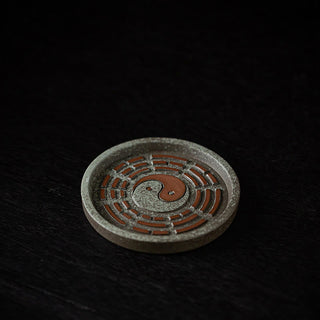 Buddha Gift Small Treasure Bowl Lucky Bag Bagua Tray Healing Ceramic Stick Incense Burner Decoration