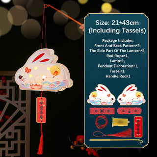 Buddha Gift DIY Good Luck Cute Rabbit Paper Lantern Lamp Mid-Autumn Festival Lantern Decoration