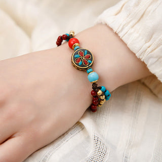 Buddha Gift Tibetan Turquoise Om Mani Padme Hum Protection Strength Bracelet